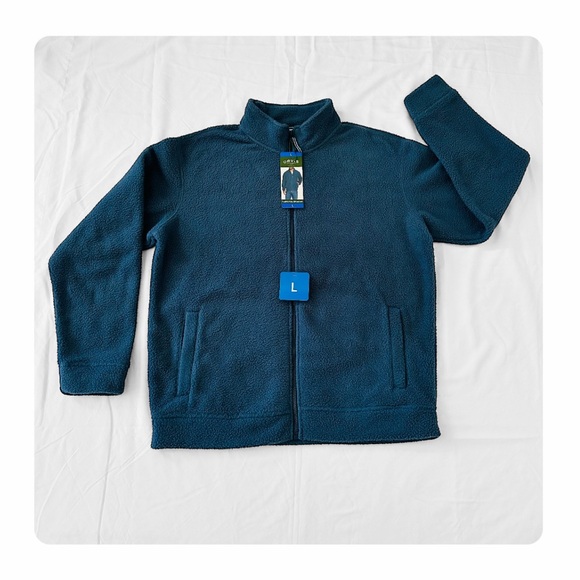 ★ NWT Orvis Men’s Full Zip Heavyweight Fleece Jacket - Blue ★ - Picture 3 of 16